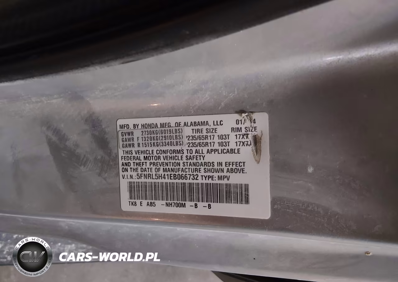 2014 Honda Odyssey Ex VIN:5FNRL5H41EB066732 - 9