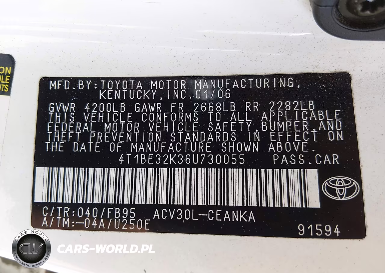 2006 Toyota Camry Le VIN:4T1BE32K36U730055 - 9