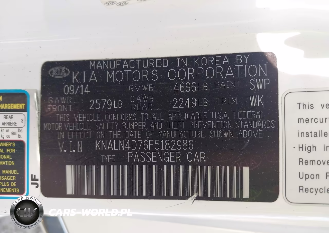 2015 Kia Cadenza Limited VIN:KNALN4D76F5182986 - 9