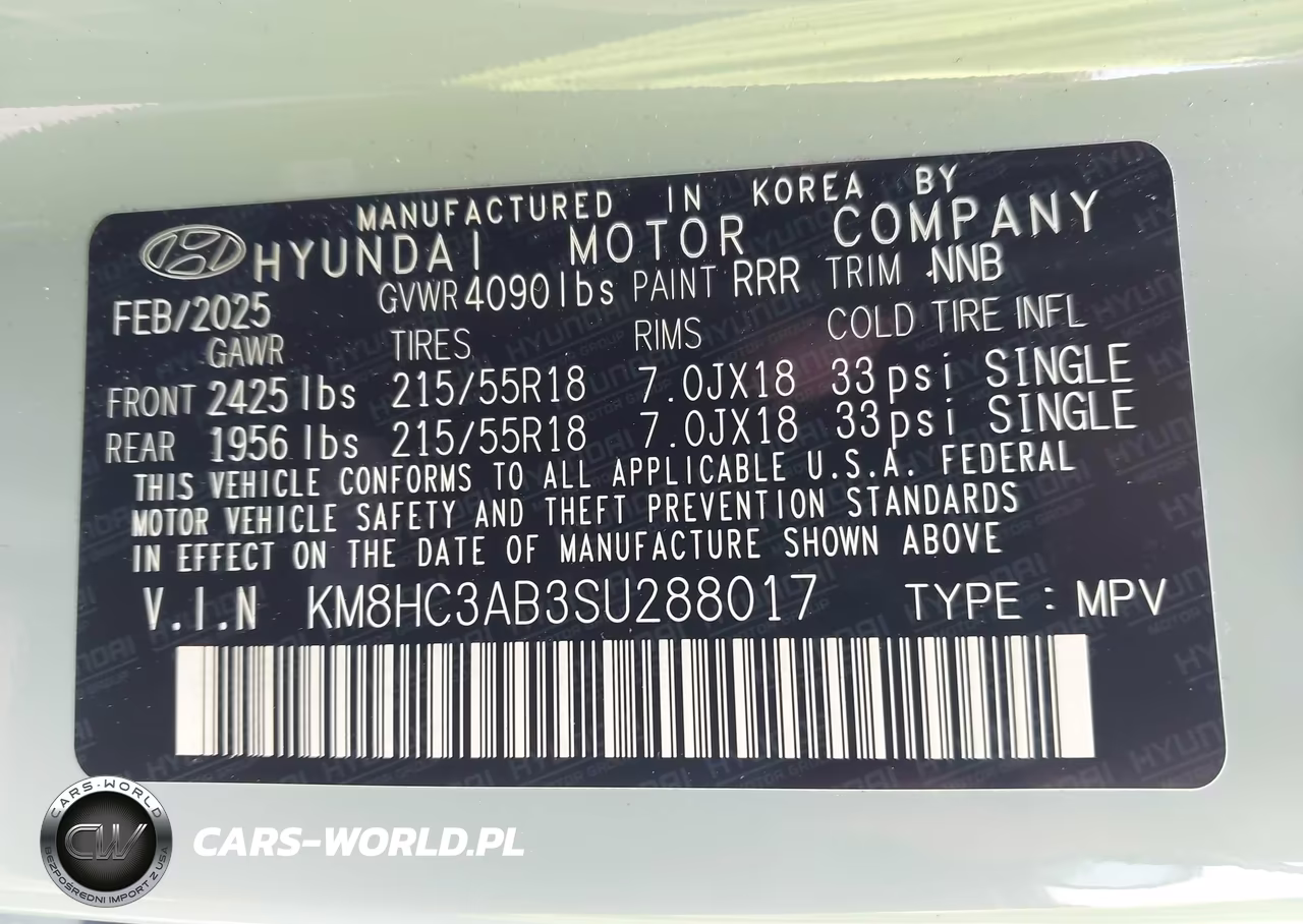 2025 Hyundai Kona Sel Convenience VIN:KM8HC3AB3SU288017 - 9