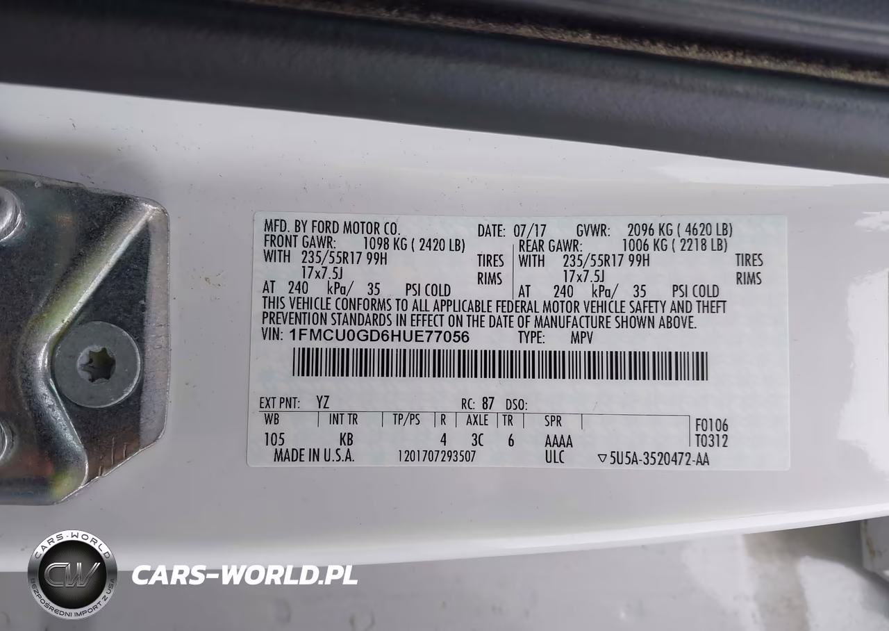 2017 Ford Escape Se VIN:1FMCU0GD6HUE77056 - 9