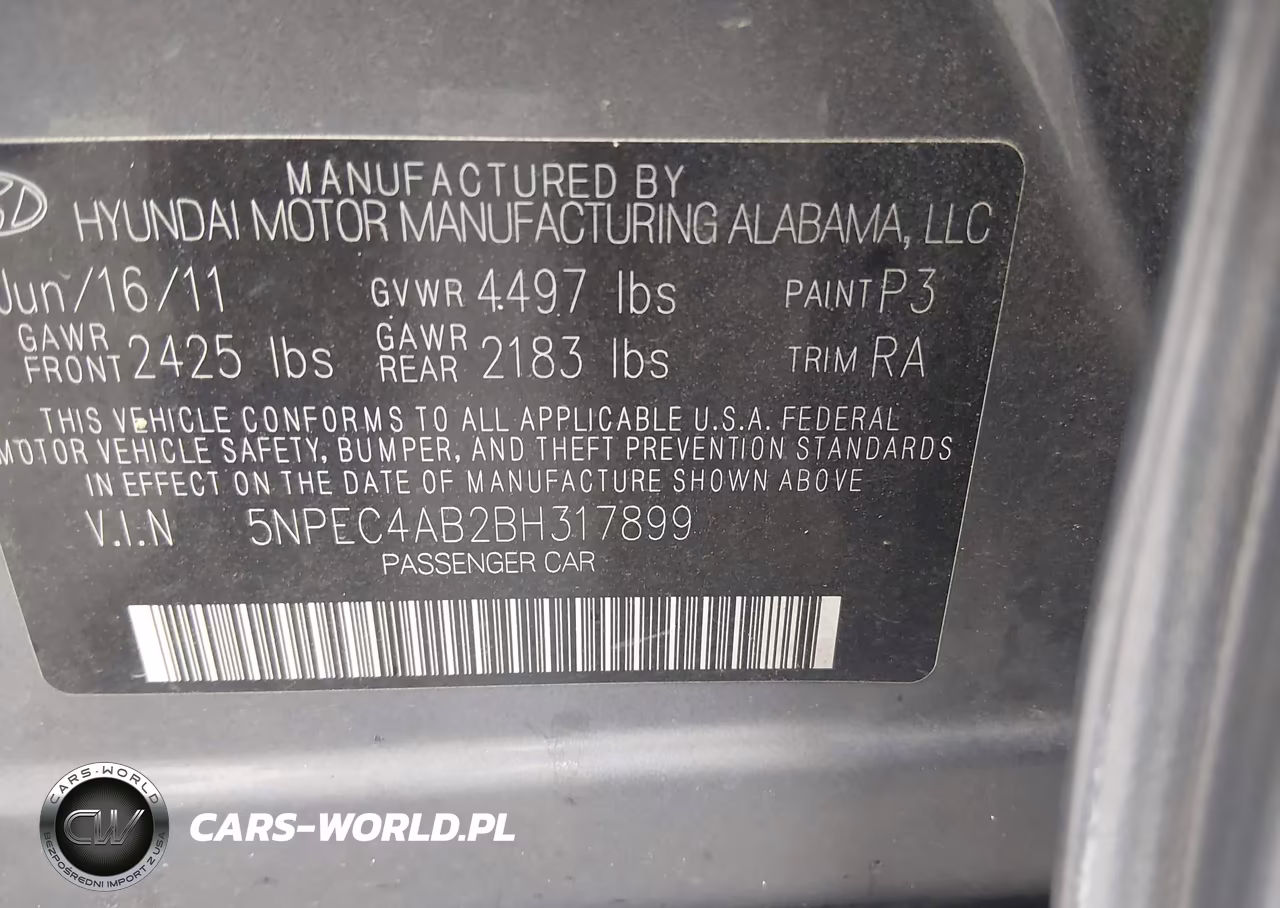 2011 Hyundai Sonata Se 2.0T VIN:5NPEC4AB2BH317899 - 9