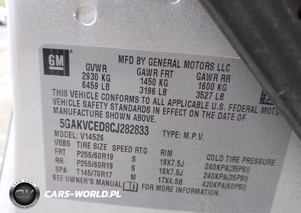 2012 Buick Enclave Leather VIN:5GAKVCED8CJ282833 - 9