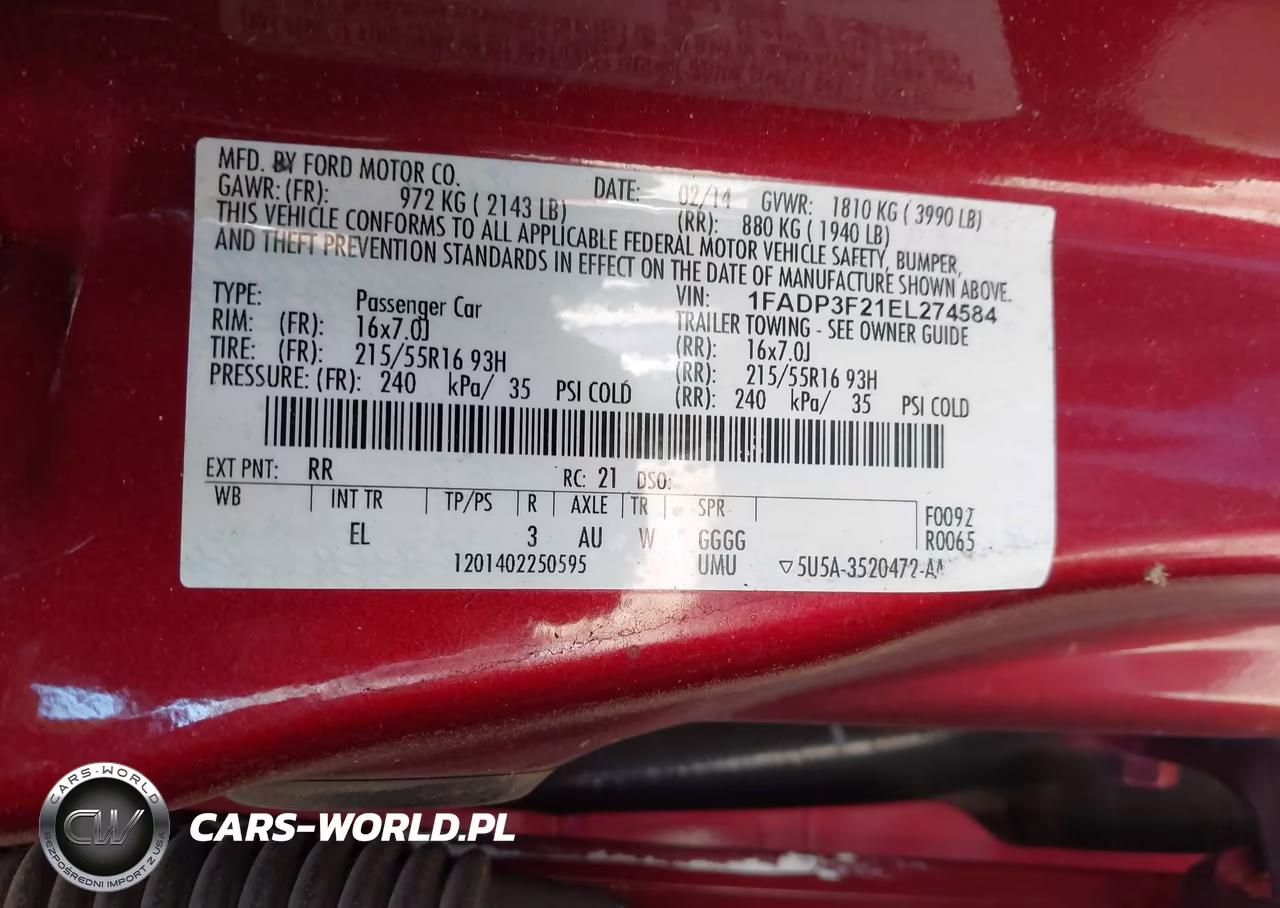 2014 Ford Focus Se VIN:1FADP3F21EL274584 - 9