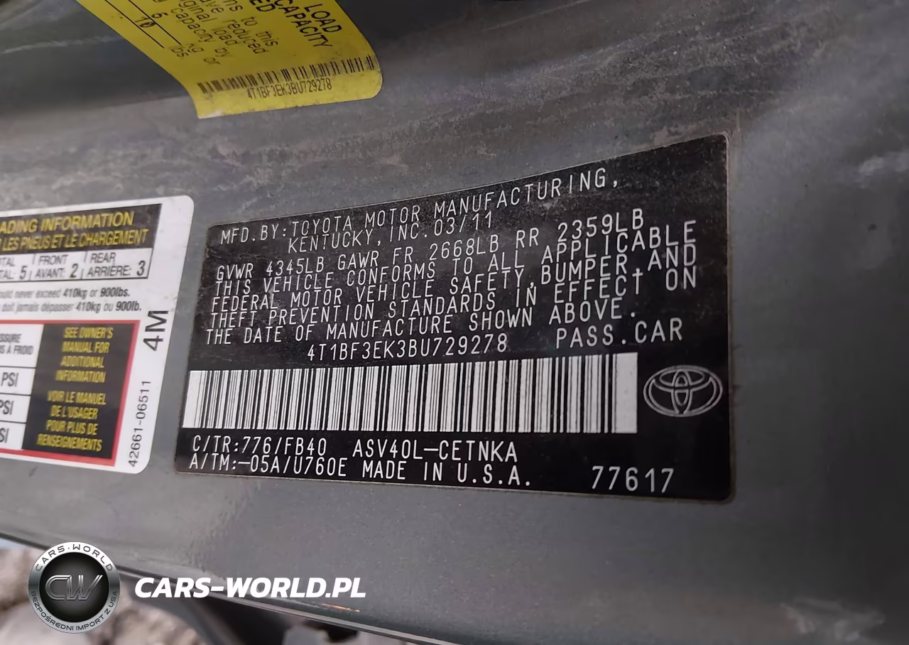 2011 Toyota Camry Le VIN:4T1BF3EK3BU729278 - 9