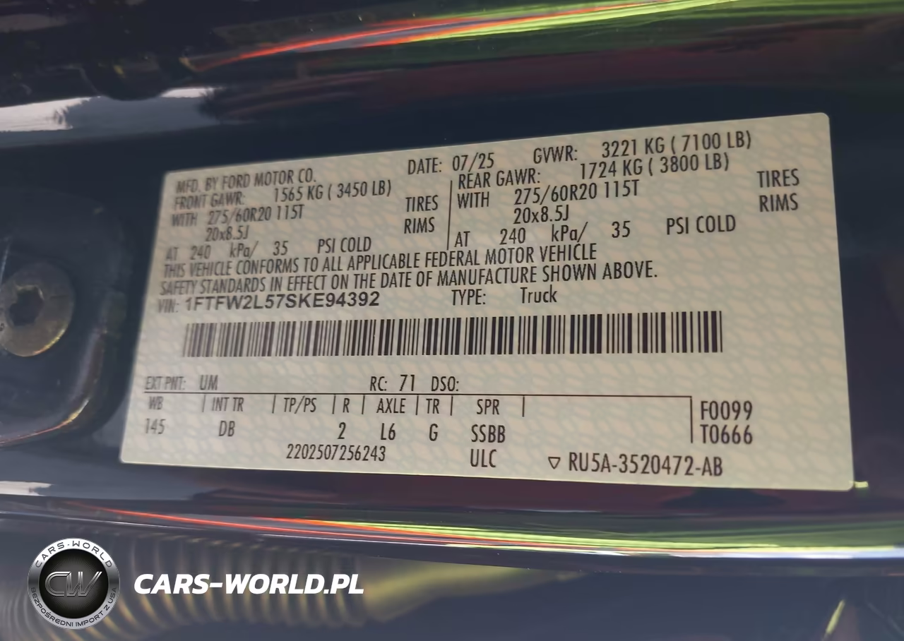 2025 Ford F-150 Stx VIN:1FTFW2L57SKE94392 - 9