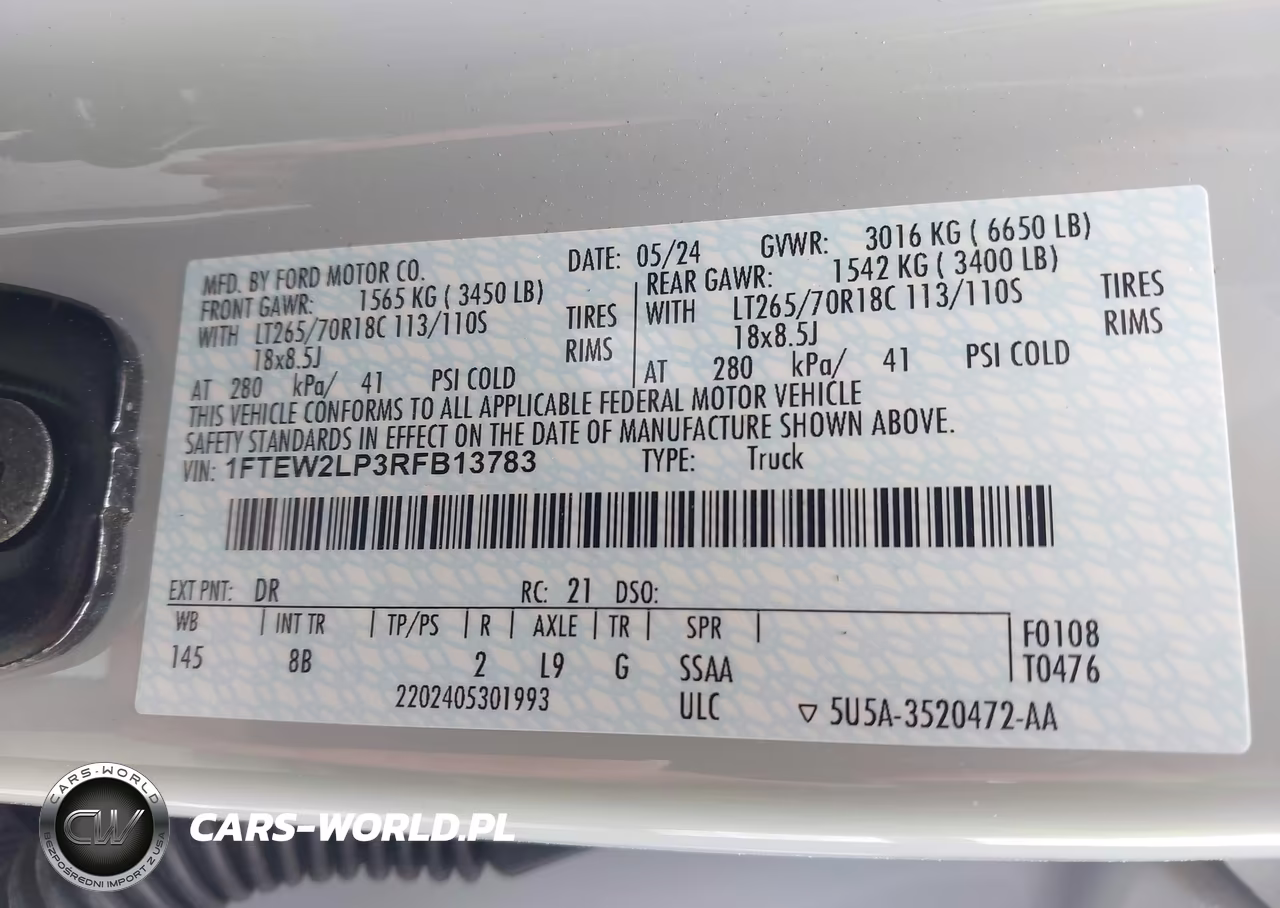 2024 Ford F-150 Stx VIN:1FTEW2LP3RFB13783 - 9