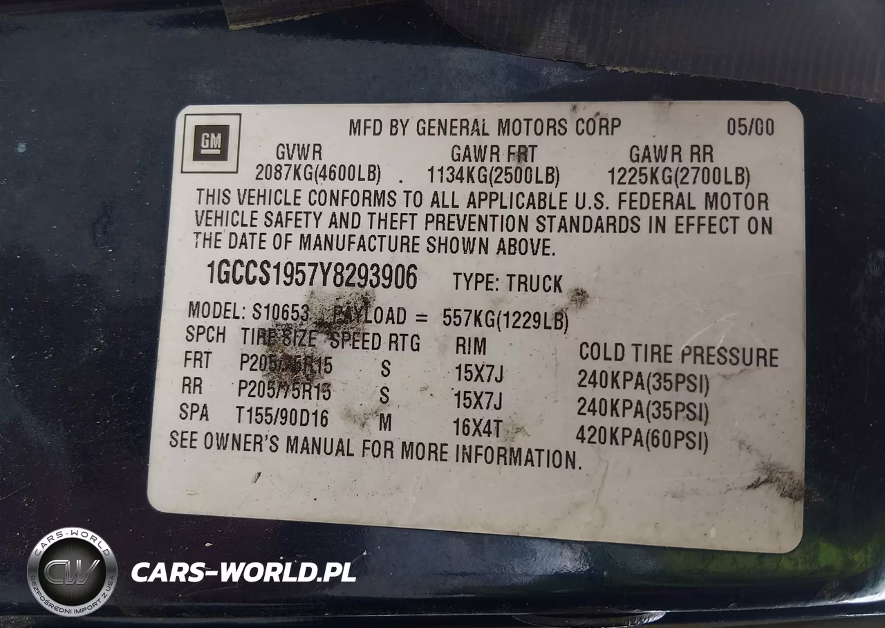 2000 Chevrolet S-10 Ls VIN:1GCCS1957Y8293906 - 9