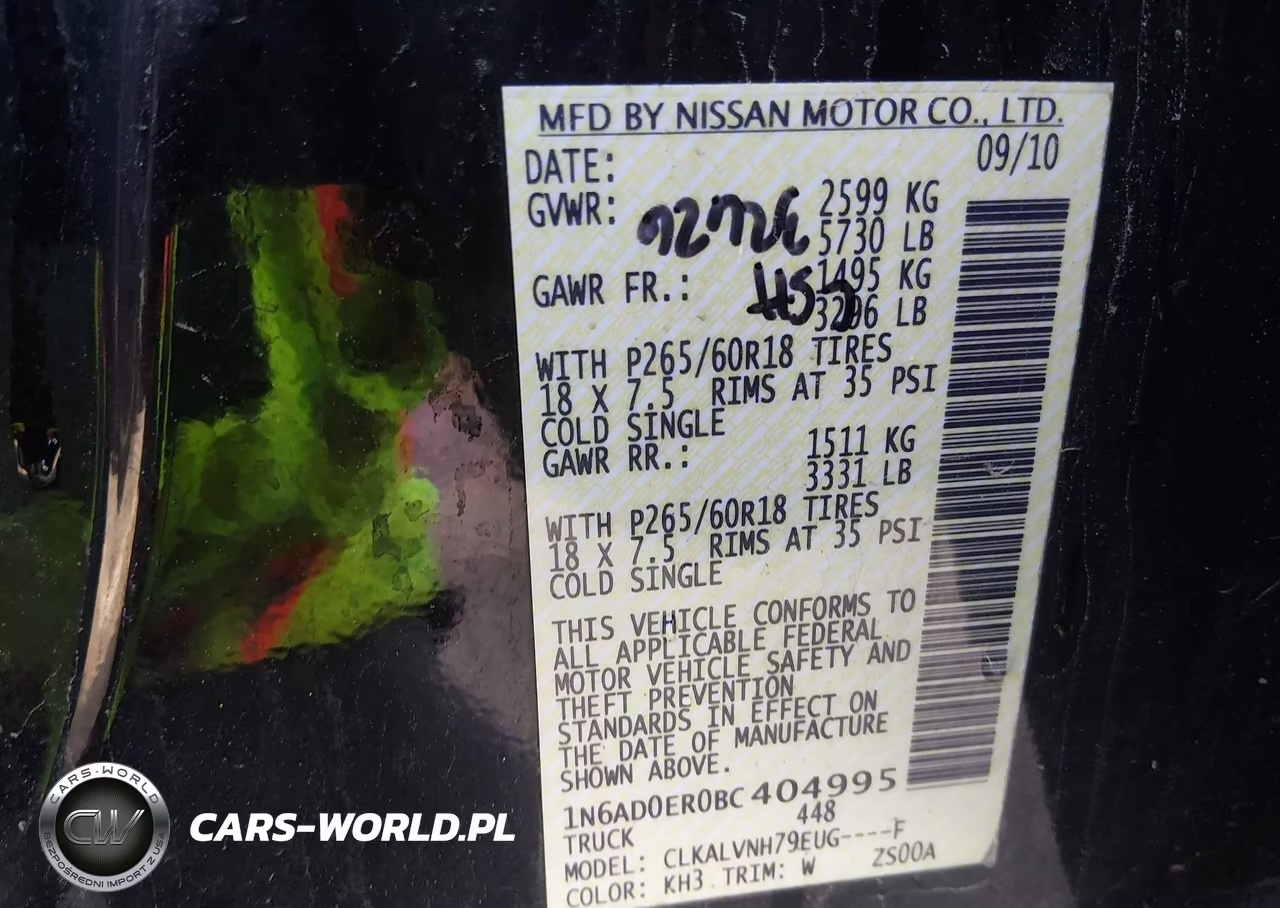 2011 Nissan Frontier Sl VIN:1N6AD0ER0BC404995 - 9