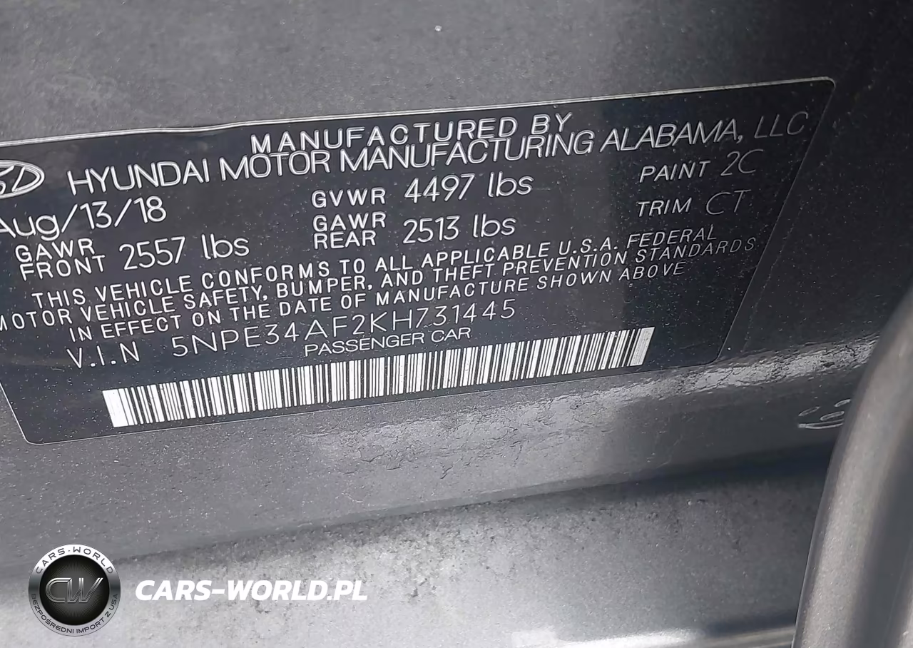 2019 Hyundai Sonata Limited VIN:5NPE34AF2KH731445 - 9