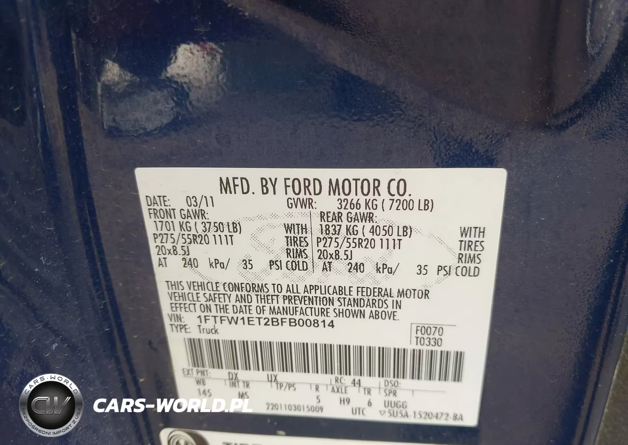2011 Ford F-150 Xlt VIN:1FTFW1ET2BFB00814 - 9