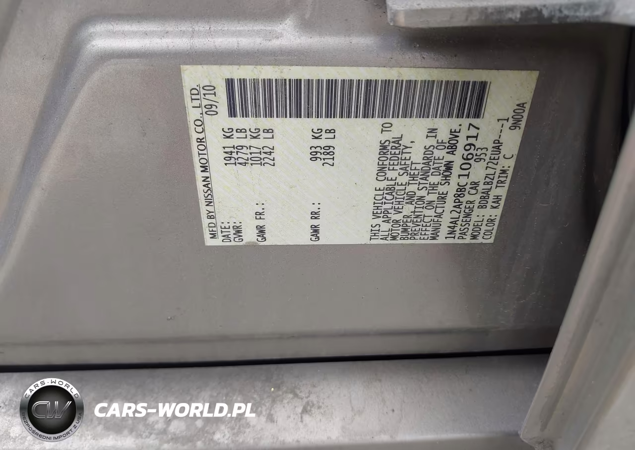 2011 Nissan Altima 2.5 S VIN:1N4AL2AP8BC106917 - 9
