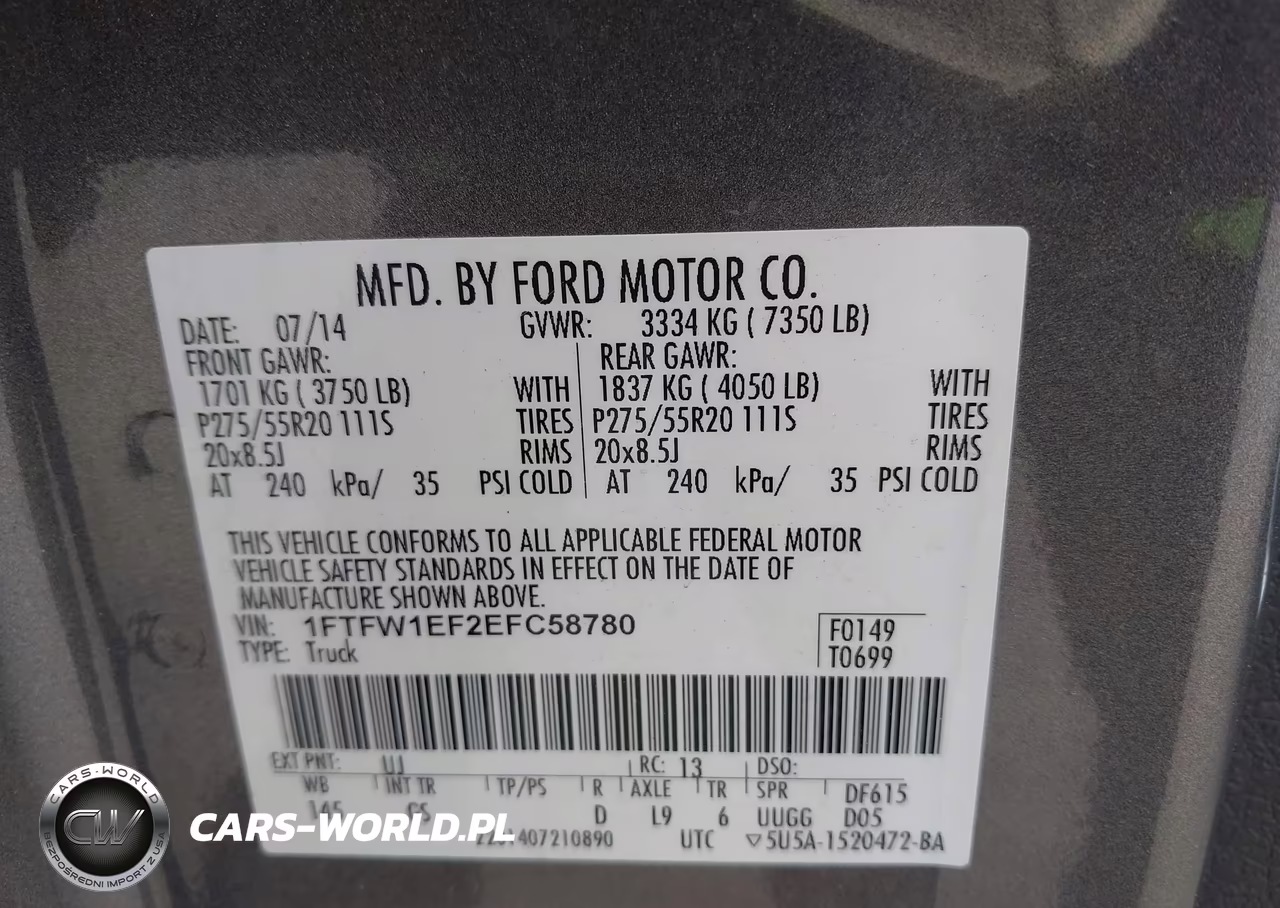 2014 Ford F-150 Xlt VIN:1FTFW1EF2EFC58780 - 9