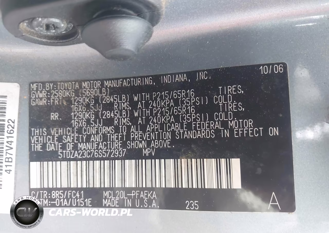 2006 Toyota Sienna Le VIN:5TDZA23C76S572937 - 9