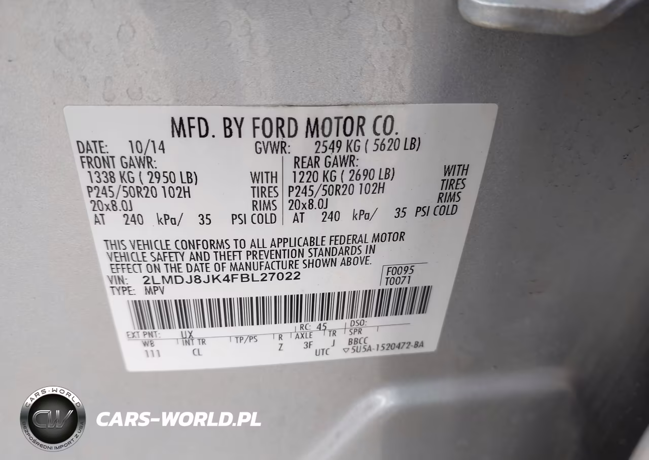2015 Lincoln Mkx VIN:2LMDJ8JK4FBL27022 - 9