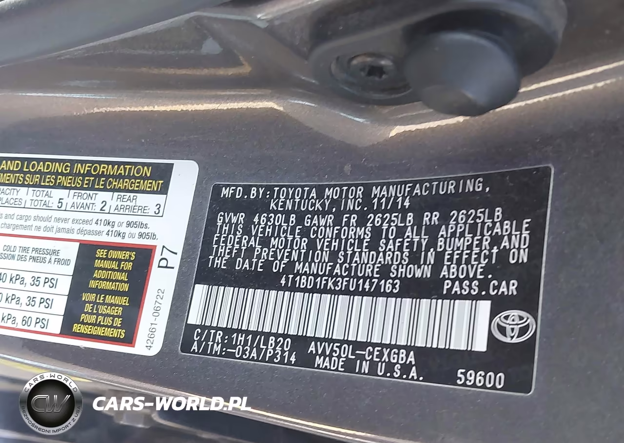 2015 Toyota Camry Hybrid Xle VIN:4T1BD1FK3FU147163 - 9