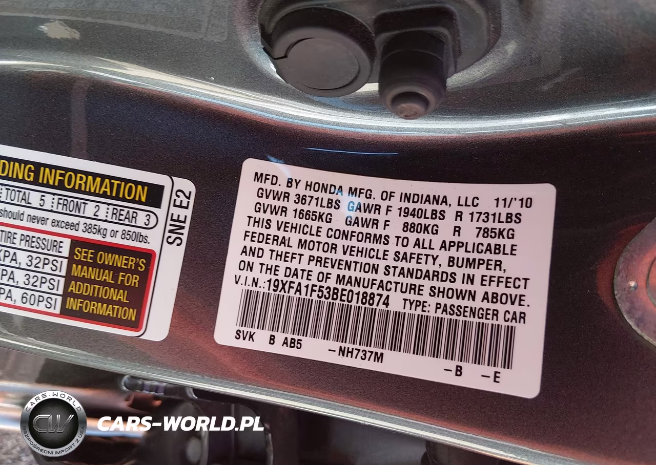 2011 Honda Civic Lx VIN:19XFA1F53BE018874 - 9
