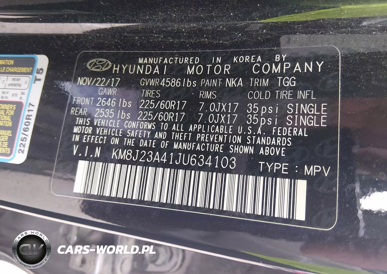 2018 Hyundai Tucson Se VIN:KM8J23A41JU634103 - 9