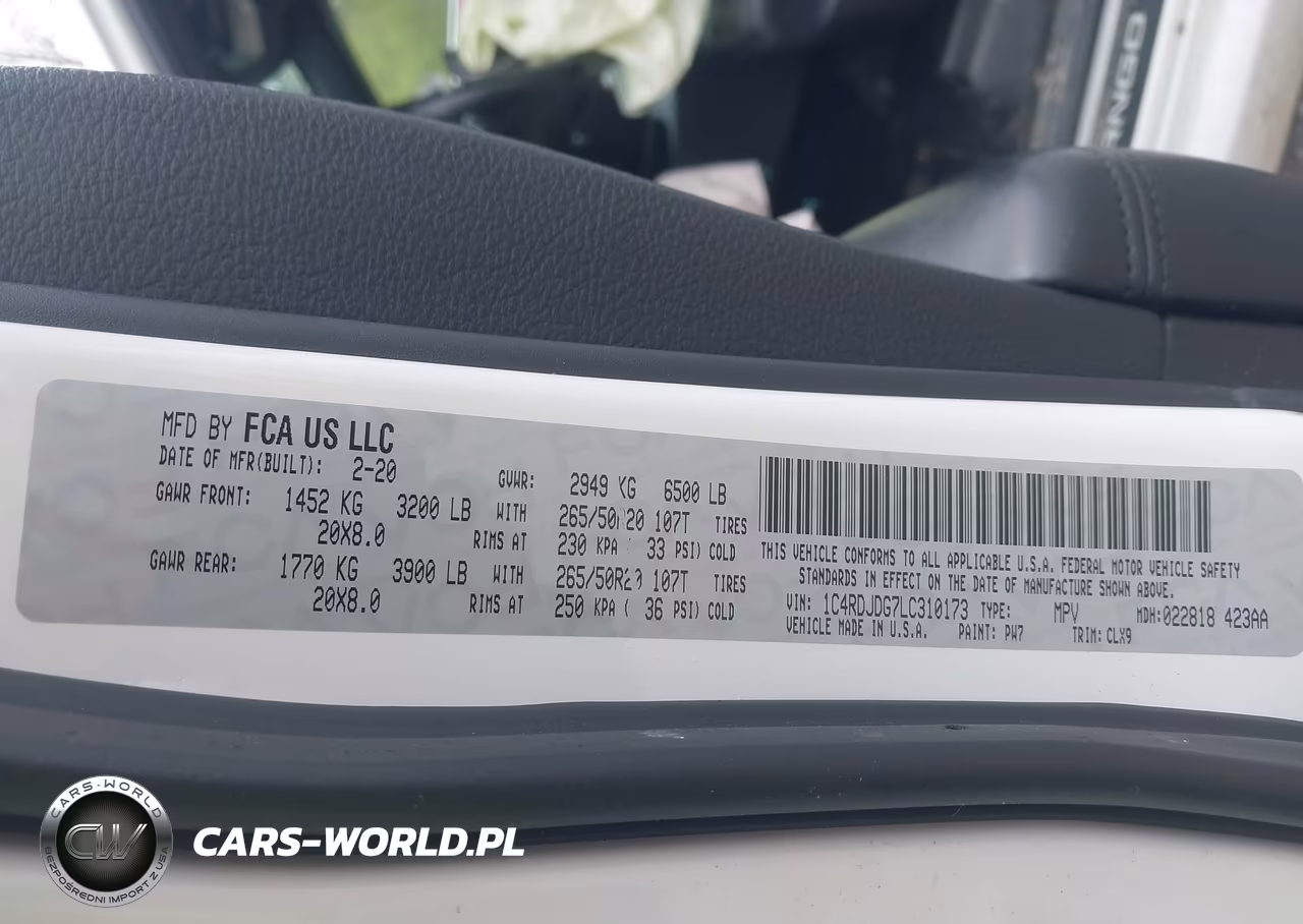 2020 Dodge Durango Gt Awd VIN:1C4RDJDG7LC310173 - 9