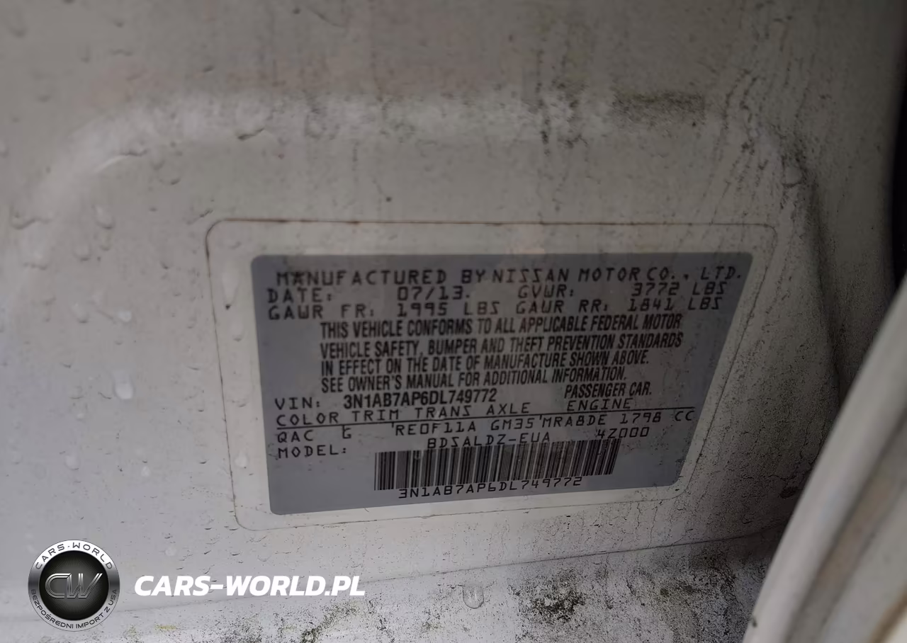 2013 Nissan Sentra Sv VIN:3N1AB7AP6DL749772 - 9