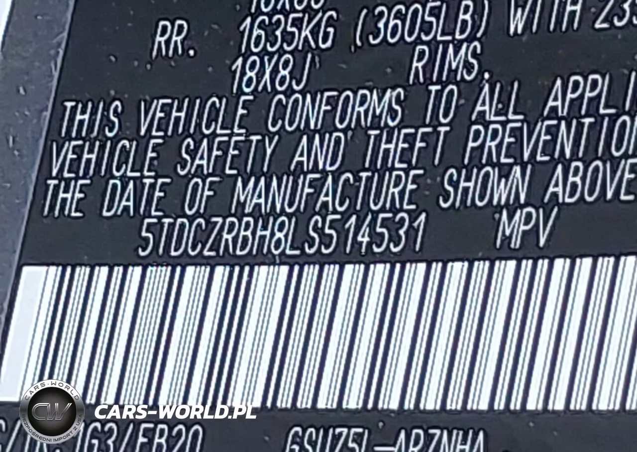 2020 Toyota Highlander L VIN:5TDCZRBH8LS514531 - 9