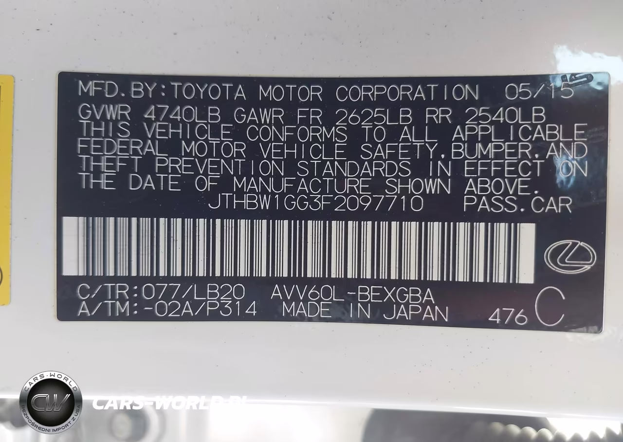 2015 Lexus Es 300H VIN:JTHBW1GG3F2097710 - 9