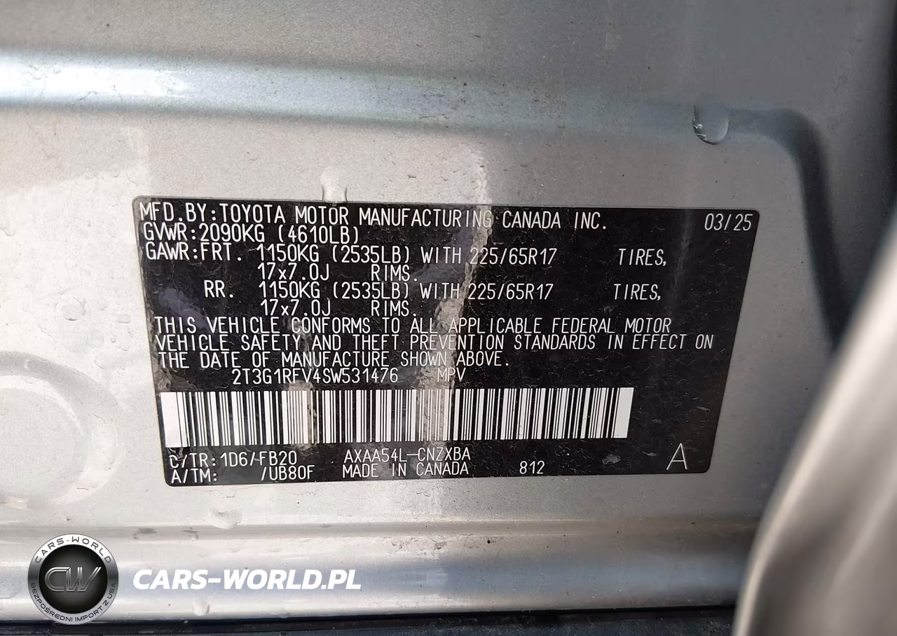 2025 Toyota Rav4 Le VIN:2T3G1RFV4SW531476 - 9