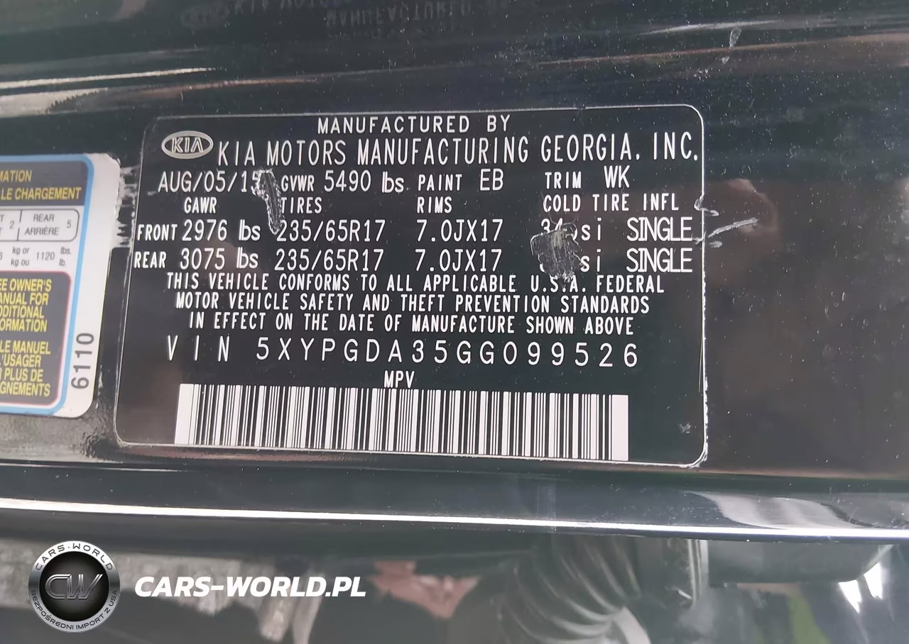 2016 Kia Sorento 2.4L Lx VIN:5XYPGDA35GG099526 - 9