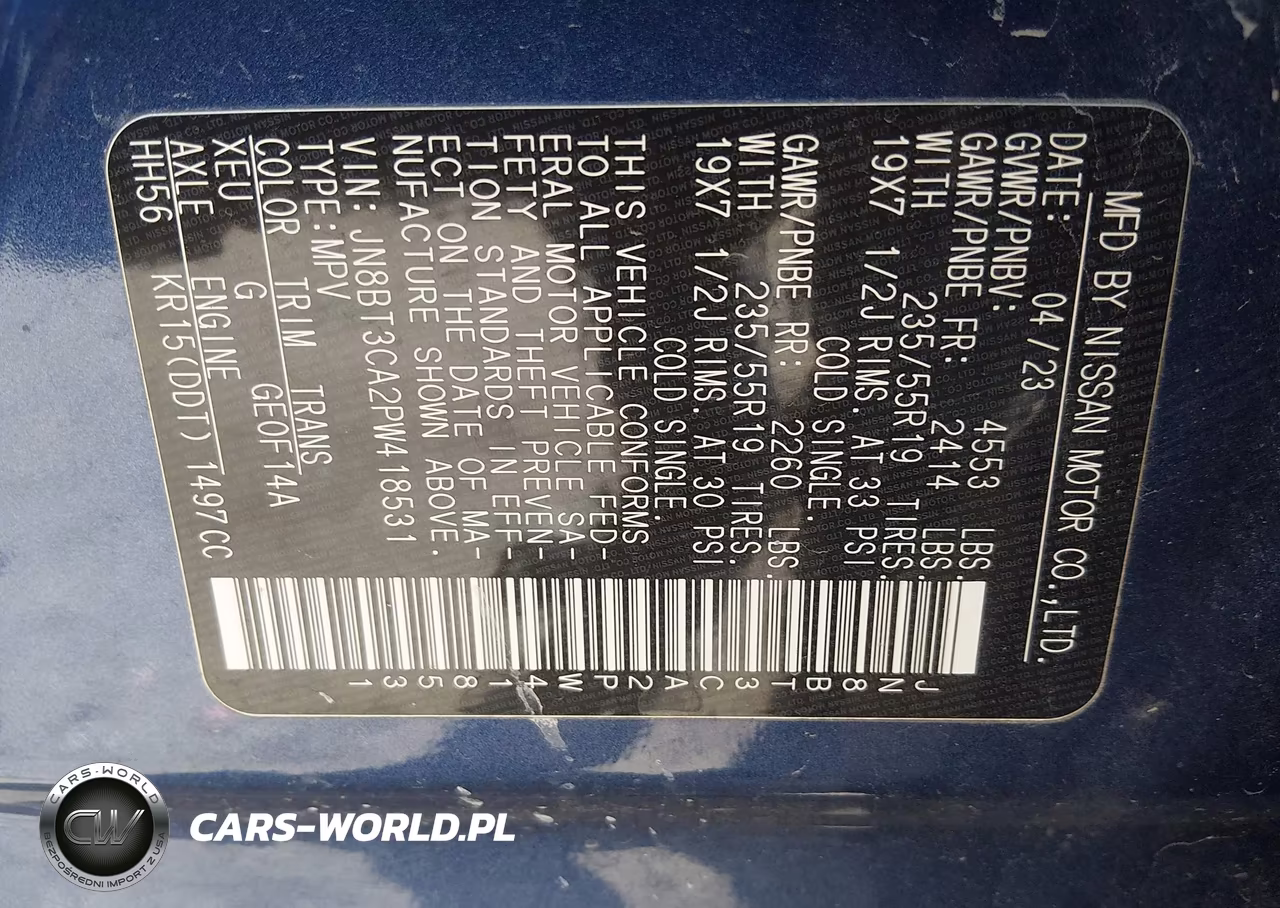 2023 Nissan Rogue Sl Fwd VIN:JN8BT3CA2PW418531 - 9