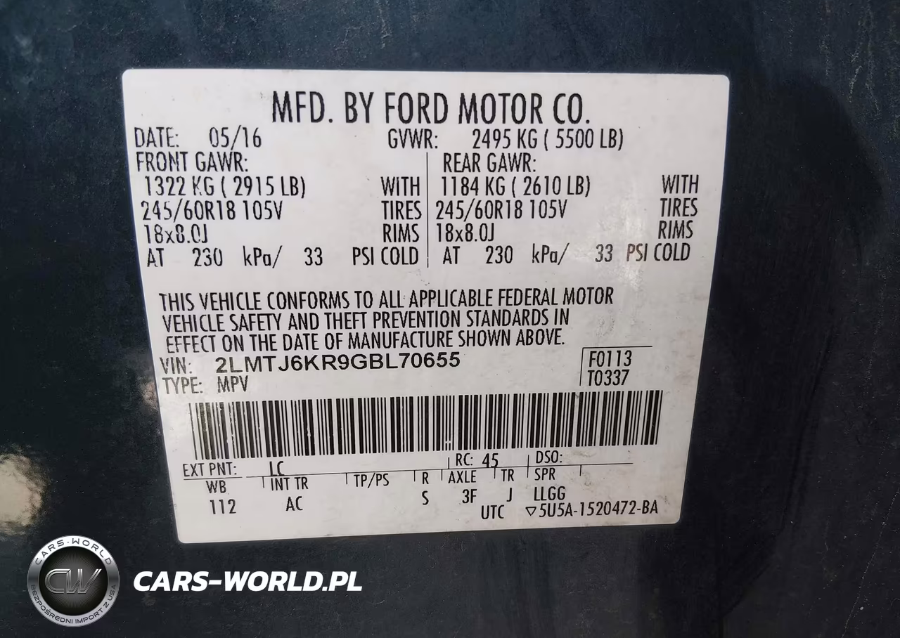 2016 Lincoln Mkx Select VIN:2LMTJ6KR9GBL70655 - 9