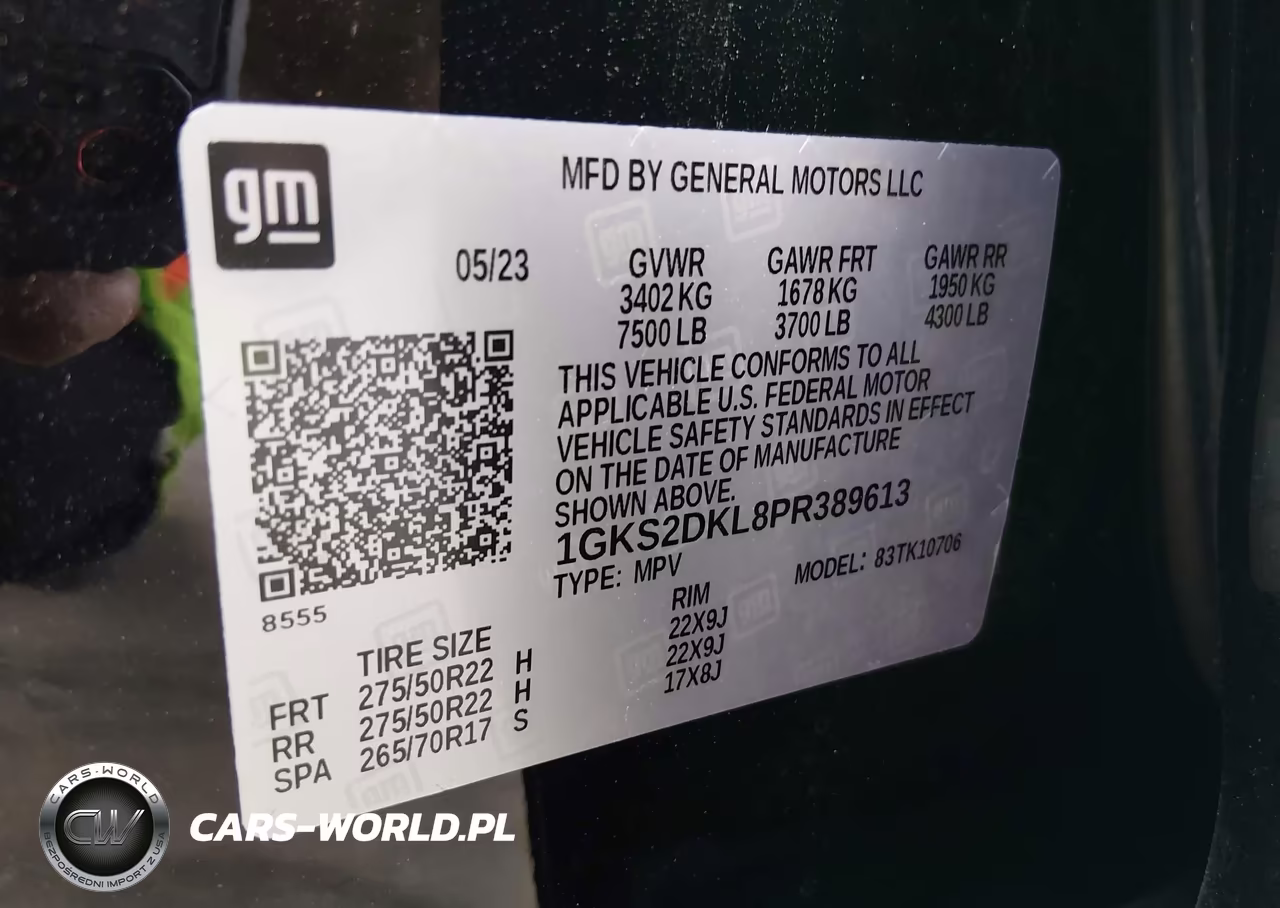 2023 GMC Yukon 4Wd Denali VIN:1GKS2DKL8PR389613 - 9