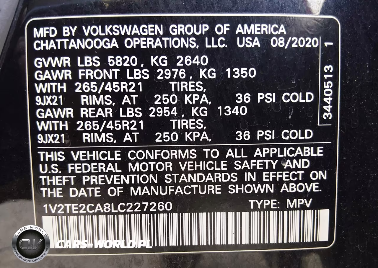 2020 Volkswagen Atlas Cross Sport 3.6L V6 Sel Premium R-Line VIN:1V2TE2CA8LC227260 - 9