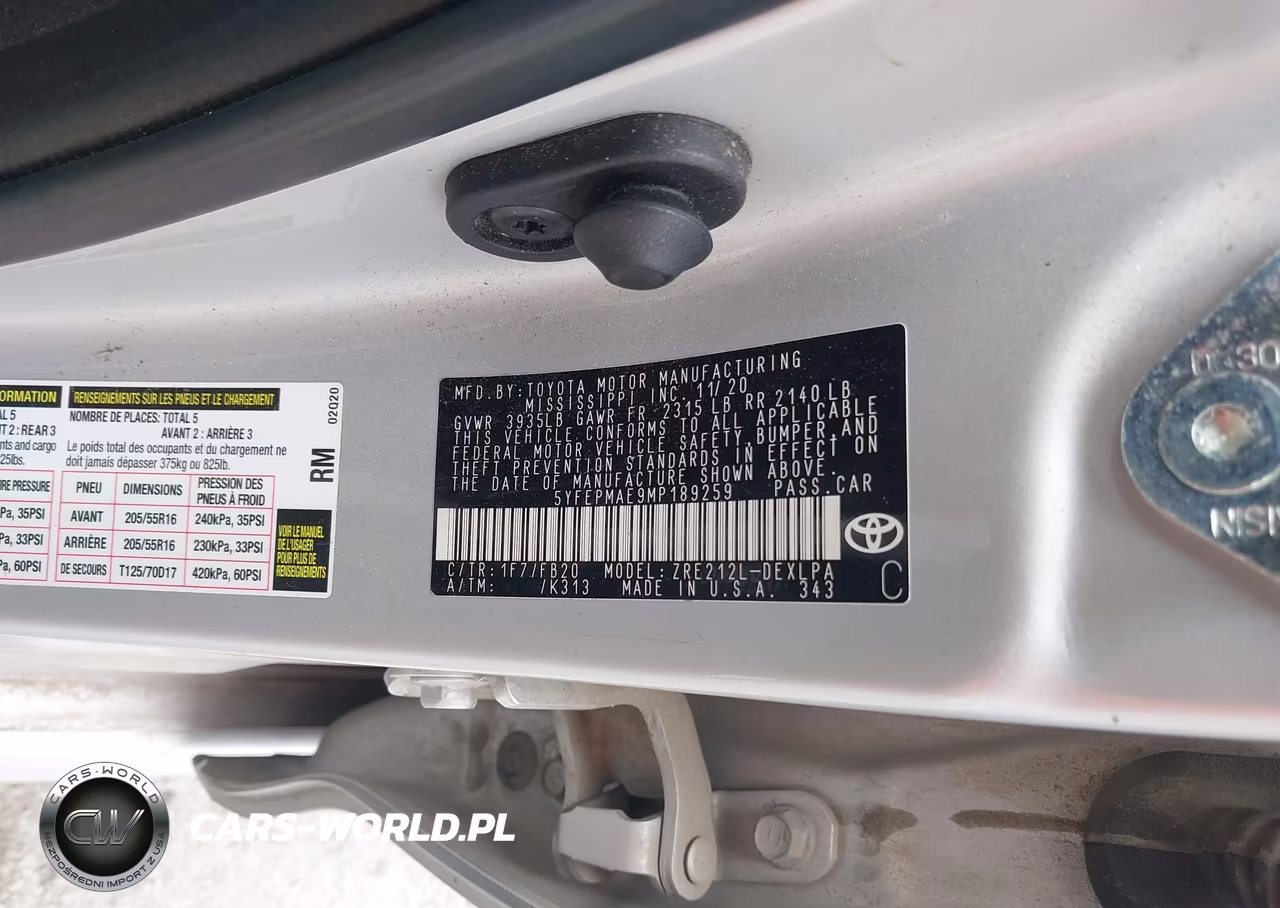 2021 Toyota Corolla Le VIN:5YFEPMAE9MP189259 - 9