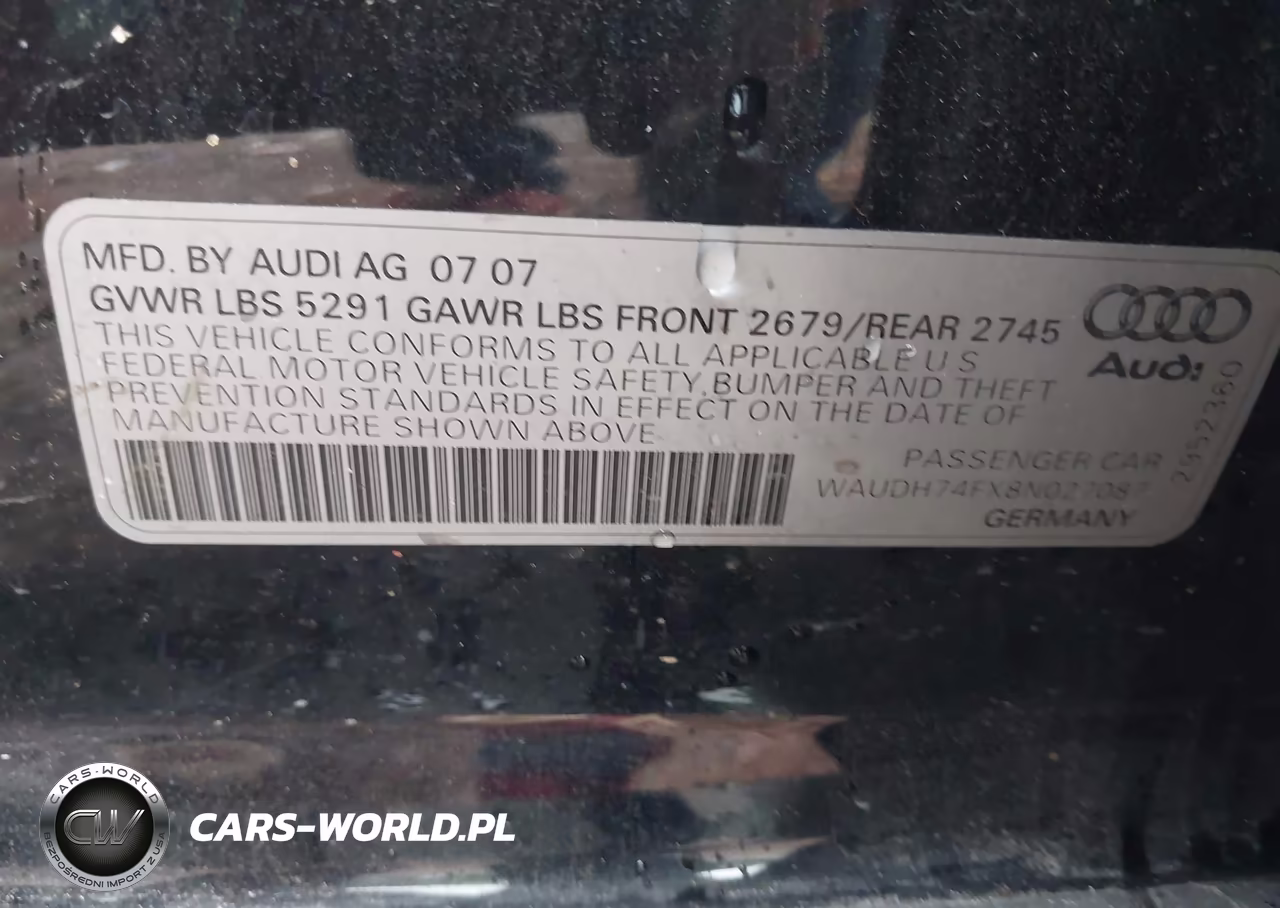 2008 Audi A6 3.2 VIN:WAUDH74FX8N027087 - 9