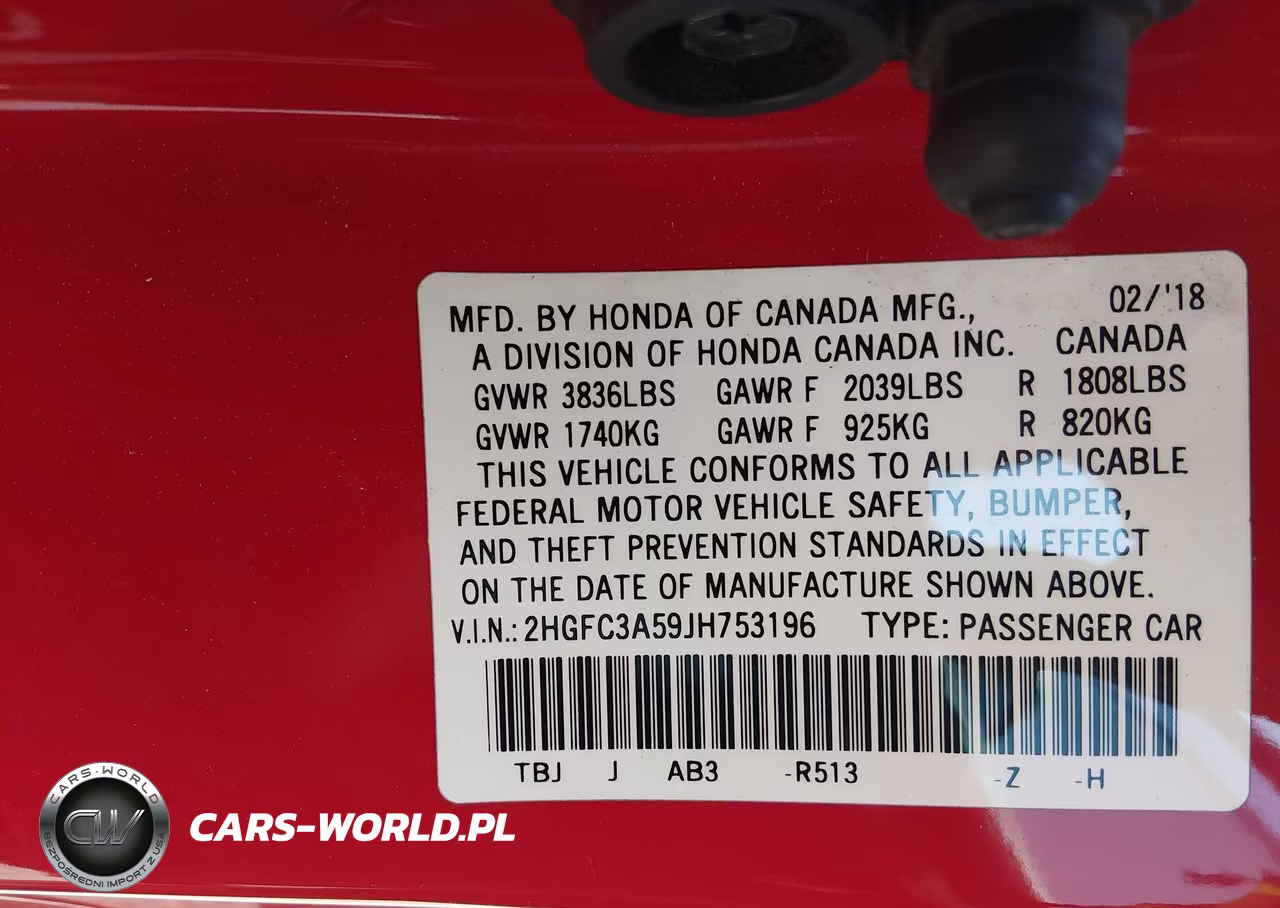 2018 Honda Civic Si VIN:2HGFC3A59JH753196 - 9