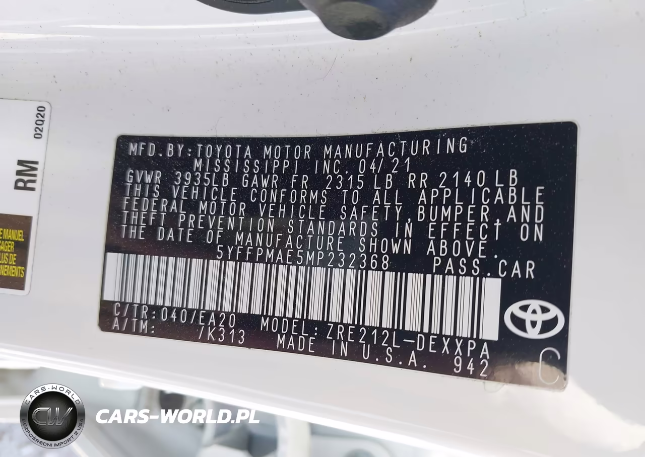 2021 Toyota Corolla Xle VIN:5YFFPMAE5MP232368 - 9
