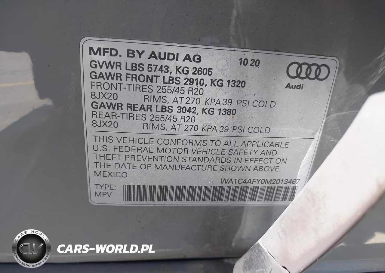 2021 Audi Sq5 Prestige Tfsi Quattro Tiptronic VIN:WA1C4AFY0M2013467 - 9