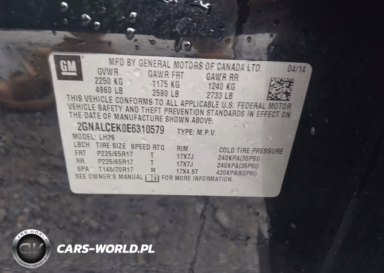 2014 Chevrolet Equinox 2Lt VIN:2GNALCEK0E6310579 - 9