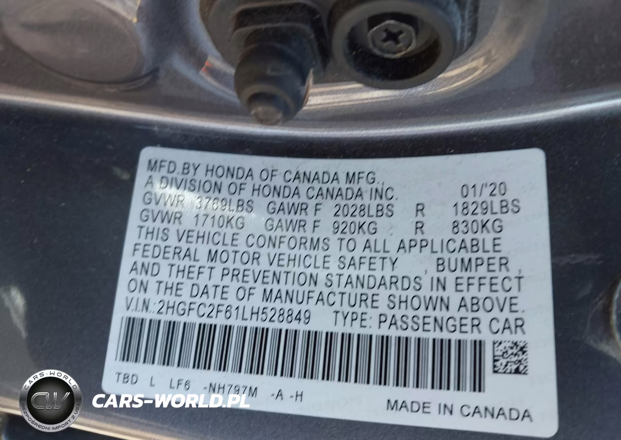 2020 Honda Civic Lx VIN:2HGFC2F61LH528849 - 9