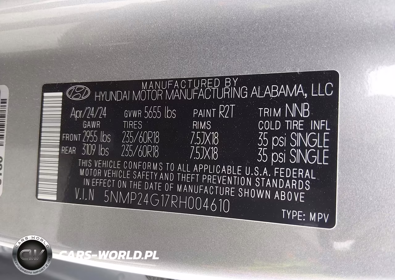 2024 Hyundai Santa Fe Hybrid Sel VIN:5NMP24G17RH004610 - 9