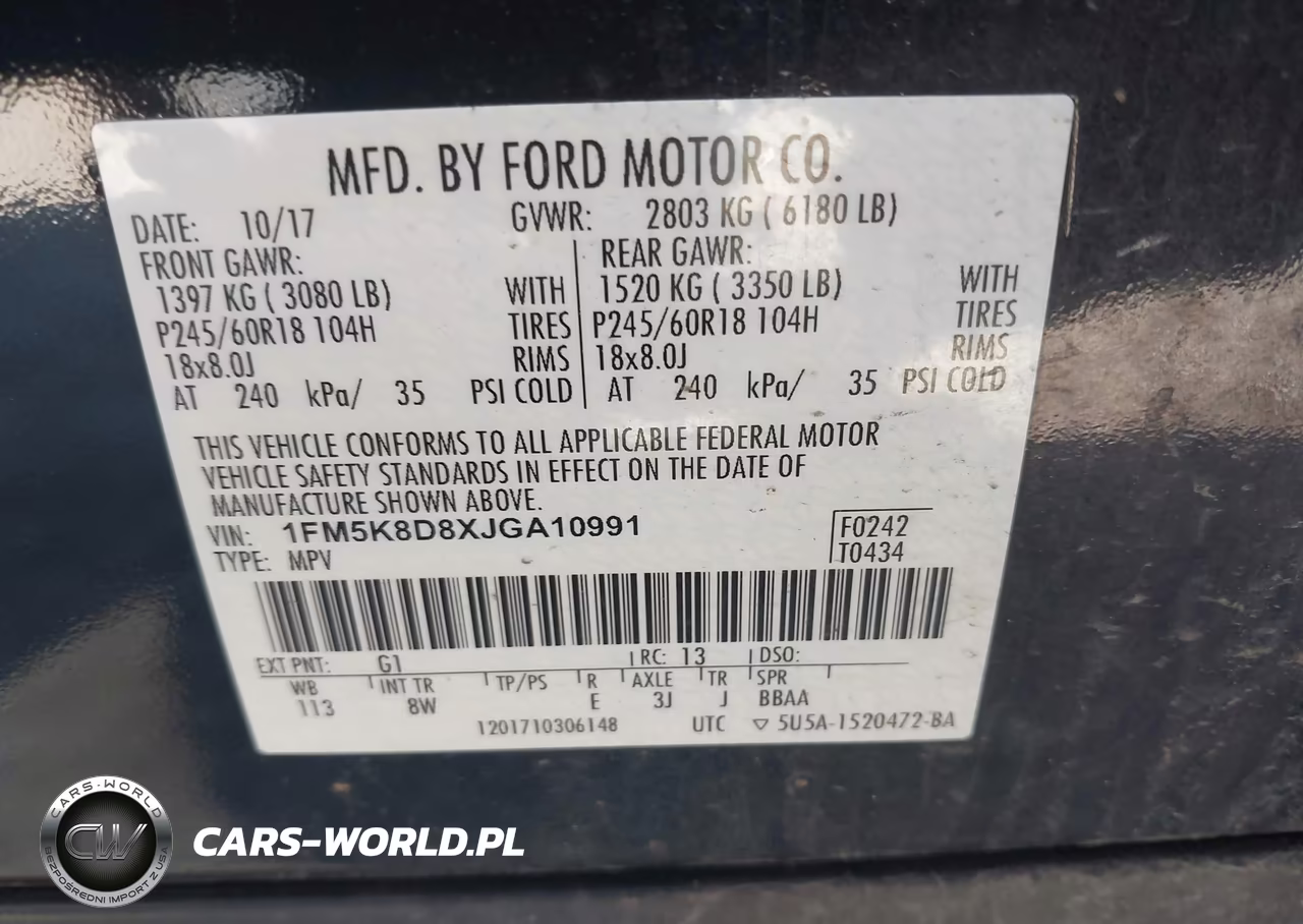 2018 Ford Explorer Xlt VIN:1FM5K8D8XJGA10991 - 9