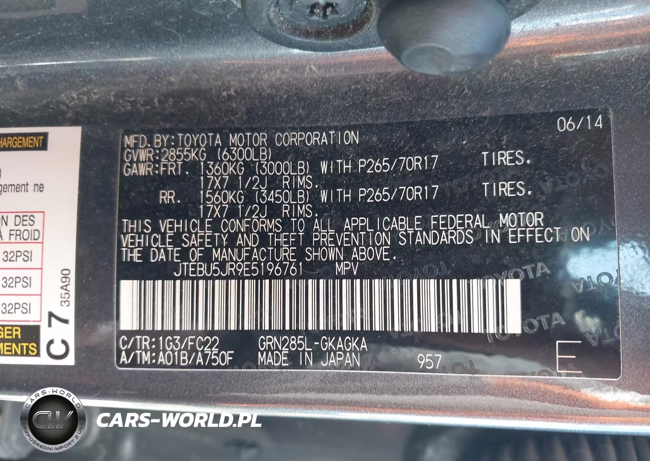 2014 Toyota 4Runner Trail VIN:JTEBU5JR9E5196761 - 9