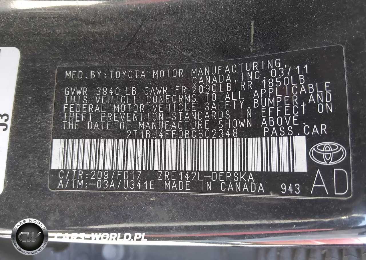 2011 Toyota Corolla S VIN:2T1BU4EE0BC602348 - 9