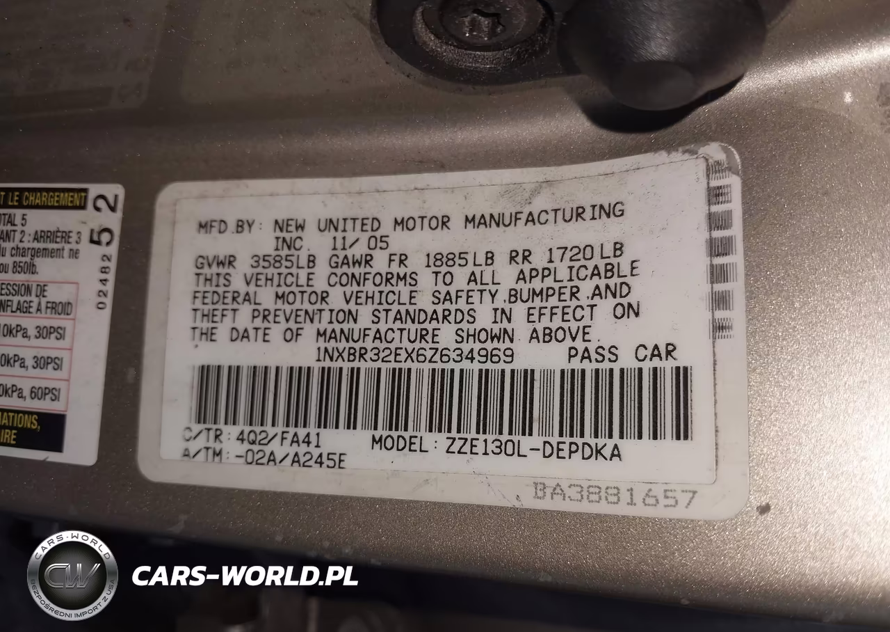 2006 Toyota Corolla Ce VIN:1NXBR32EX6Z634969 - 9