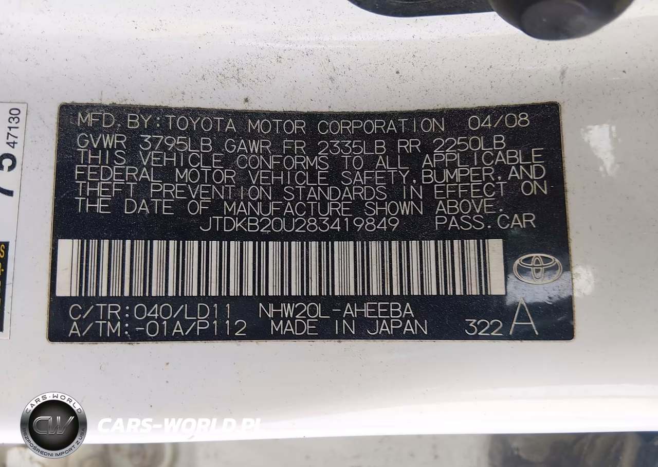2008 Toyota Prius VIN:JTDKB20U283419849 - 9