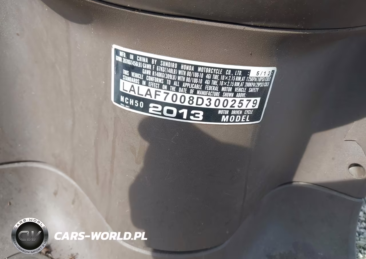 2013 Honda Nch50 VIN:LALAF7008D3002579 - 10