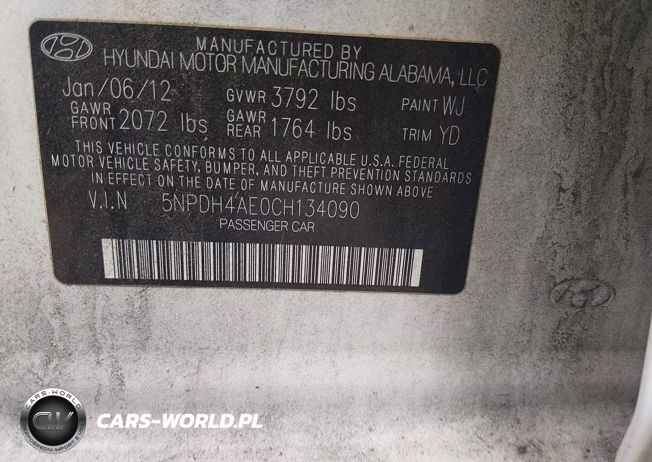 2012 Hyundai Elantra Gls VIN:5NPDH4AE0CH134090 - 9