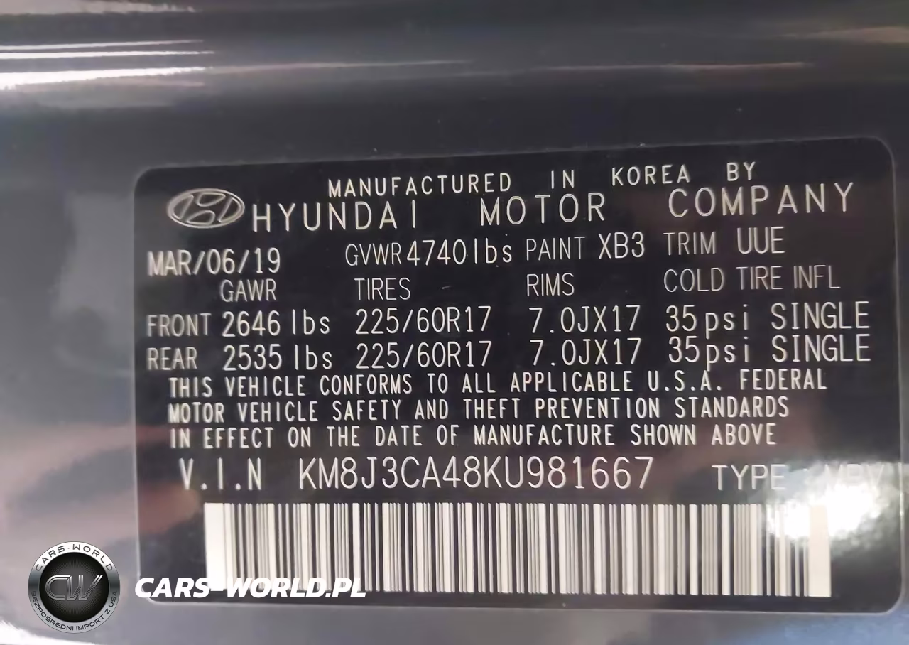 2019 Hyundai Tucson Value VIN:KM8J3CA48KU981667 - 9