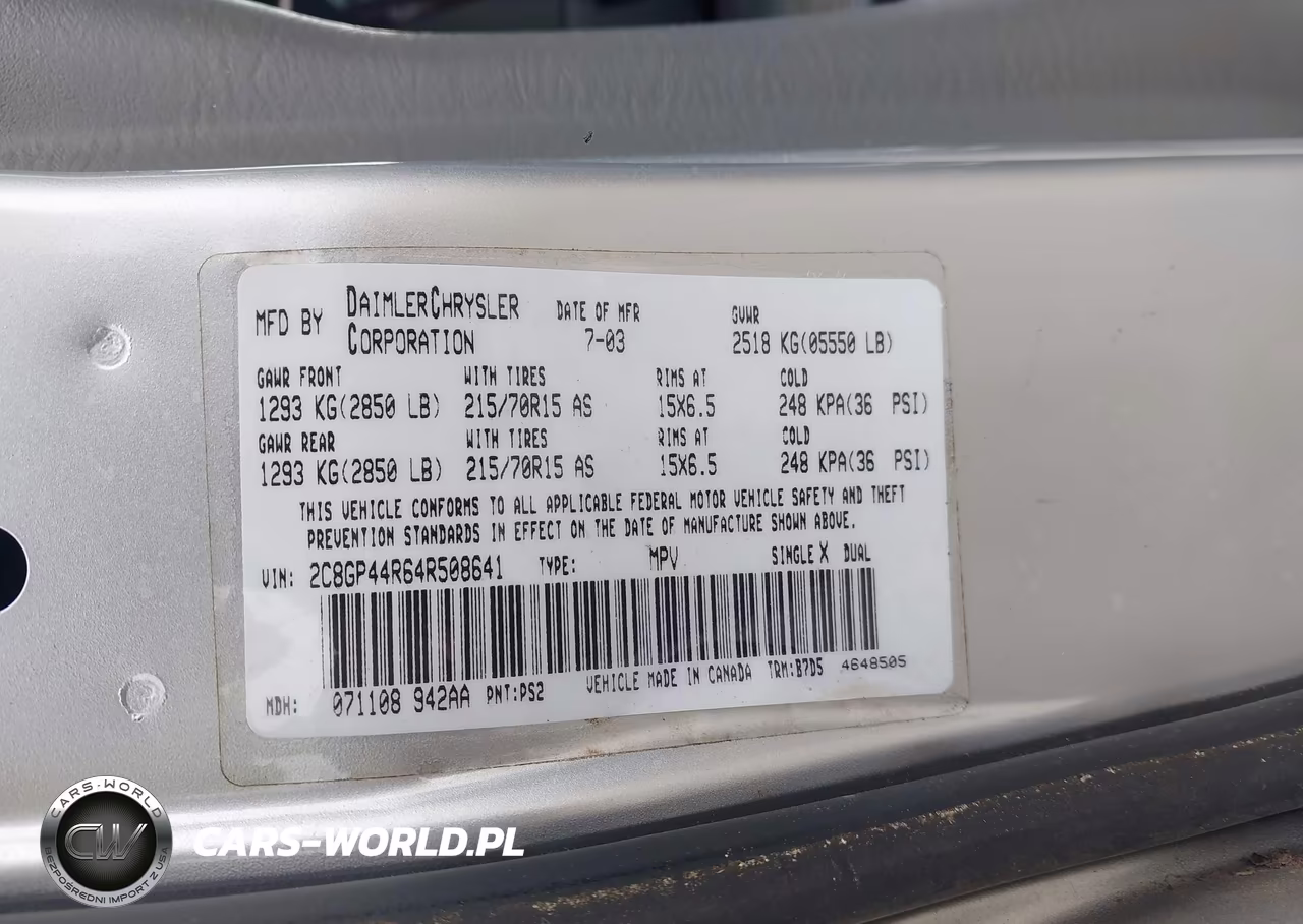 2004 Chrysler Town & Country Lx VIN:2C8GP44R64R508641 - 9