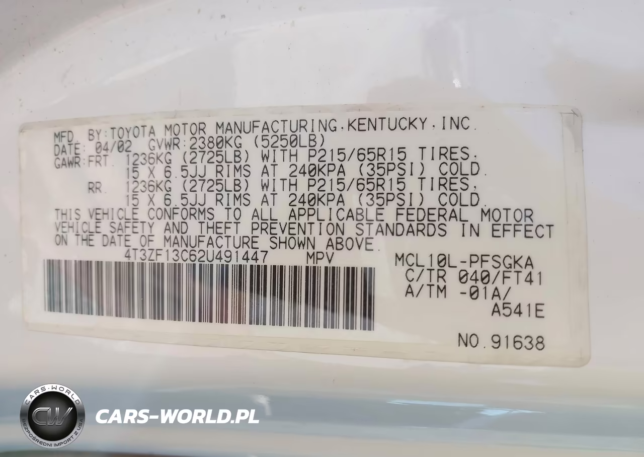 2002 Toyota Sienna Le VIN:4T3ZF13C62U491447 - 9